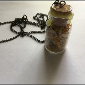 Calendula Flower Bottle Necklace
